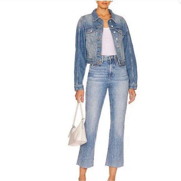 Veronica Beard High-Rise Carly Kick Flare Denim Jeans Size 32/14 Pebble Stone - Picture 1 of 12